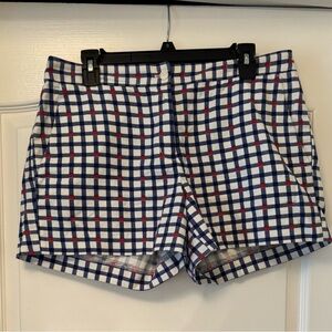Brooks Brothers Size 10 Navy and Red Checkered Women's Shorts